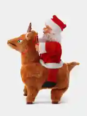 Дед Мороз музыкальный на олене, Новогоднее украшение, игрушка
