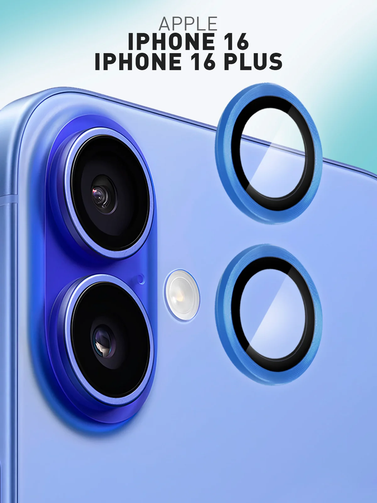 1-2 шт стекло на камеру для iPhone 16, 16 Plus защитное ROSCO, закаленное, прозрачное