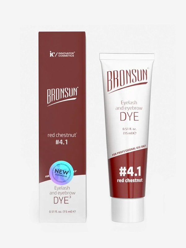 Краска для ресниц и бровей BRONSUN, цвет медный каштан #4.1, 15мл