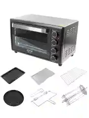Серый духовой шкаф STINGRAY ST-EO103A (30 литров, 12 режимов + шашлычница + вертел) черный/сталь