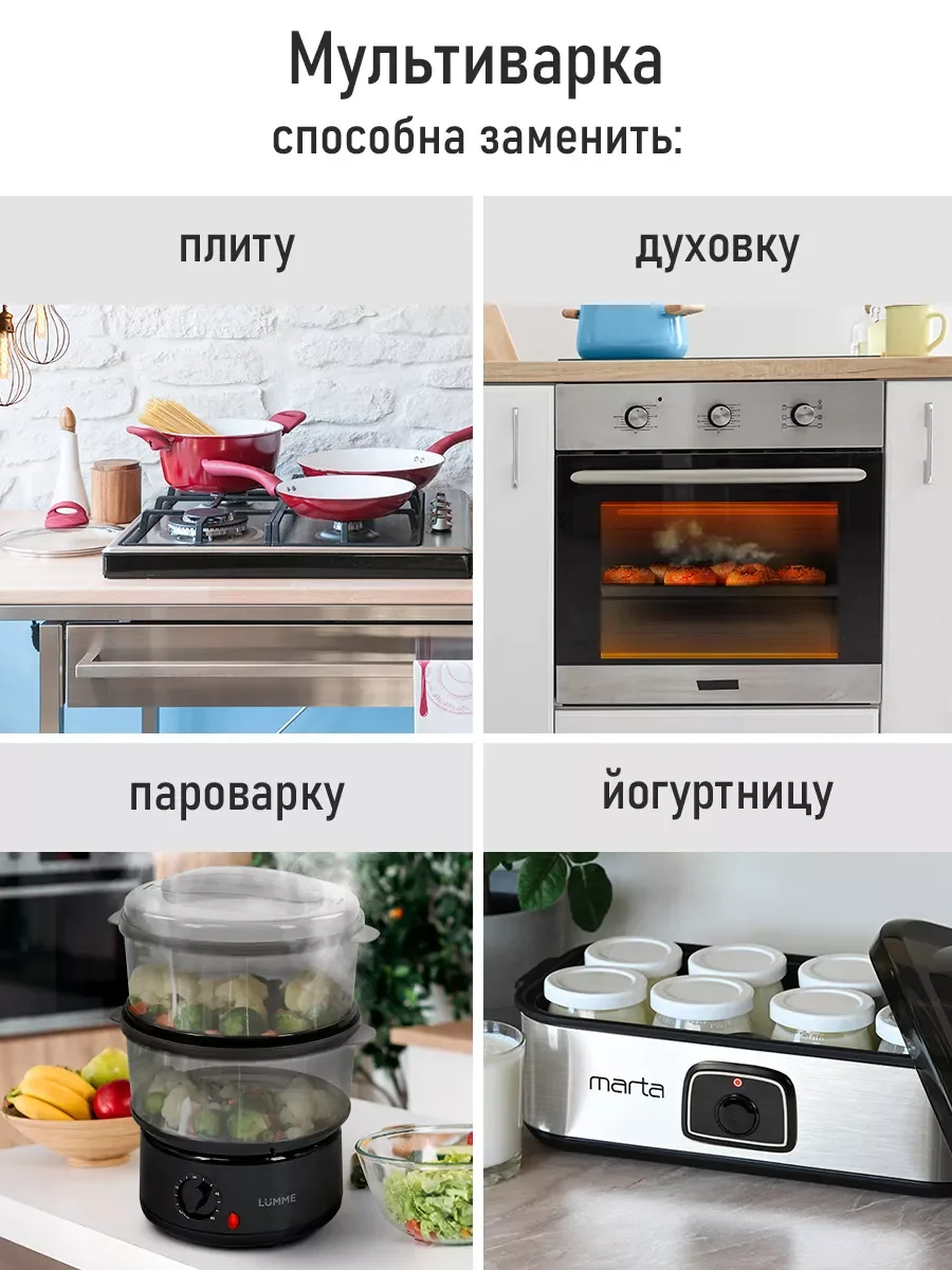 Черный мультиварка STINGRAY ST-MC951A черный/сталь