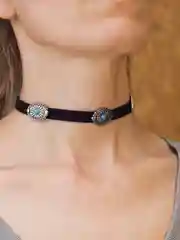 Чокер кожаный с бирюзой