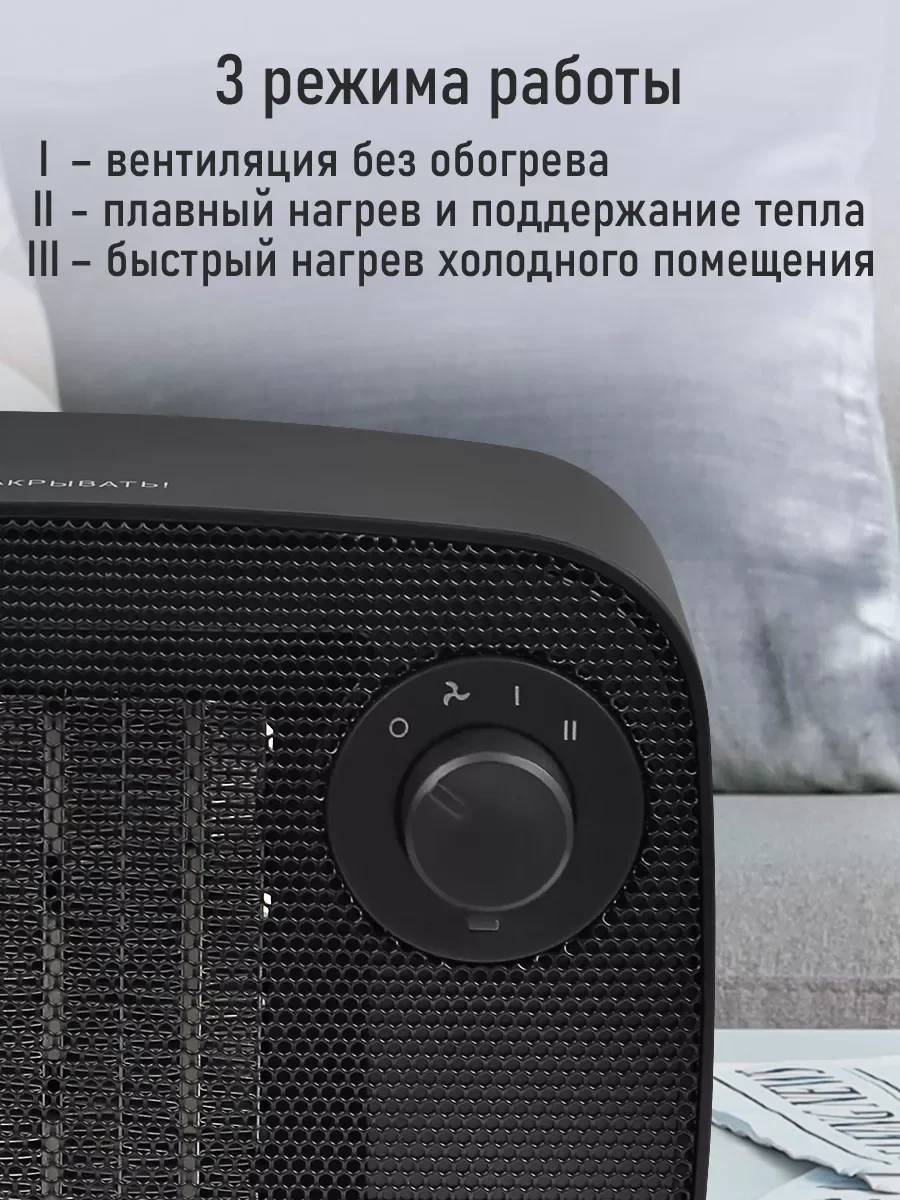 Черный тепловентилятор STINGRAY ST-FH1053A черный жемчуг