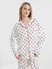 Белый пижама женская, рубашка и брюки, домашний комплект