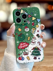 Чехол для iPhone 11 12 13 14 15 Pro Max XR Plus mini с принтом пластиковый новый год айфон
