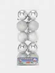 Серебряный елочные игрушки, набор шаров, новогодние украшения 20 штук, 4 см