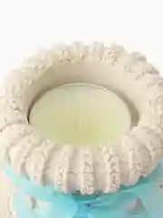 Белый подсвечник из гипса новый год ручная работа