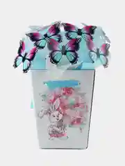 Белый светящийся букет, букет из бабочек,  подарок, подарочный набор