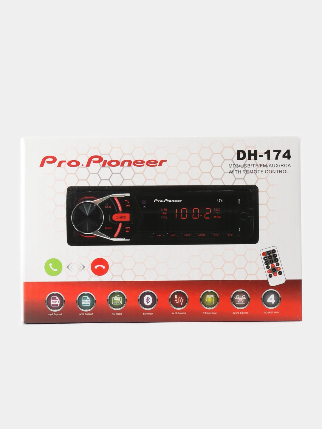 Черный автомагнитола PRO-Pioner DH-174 Bluetooth