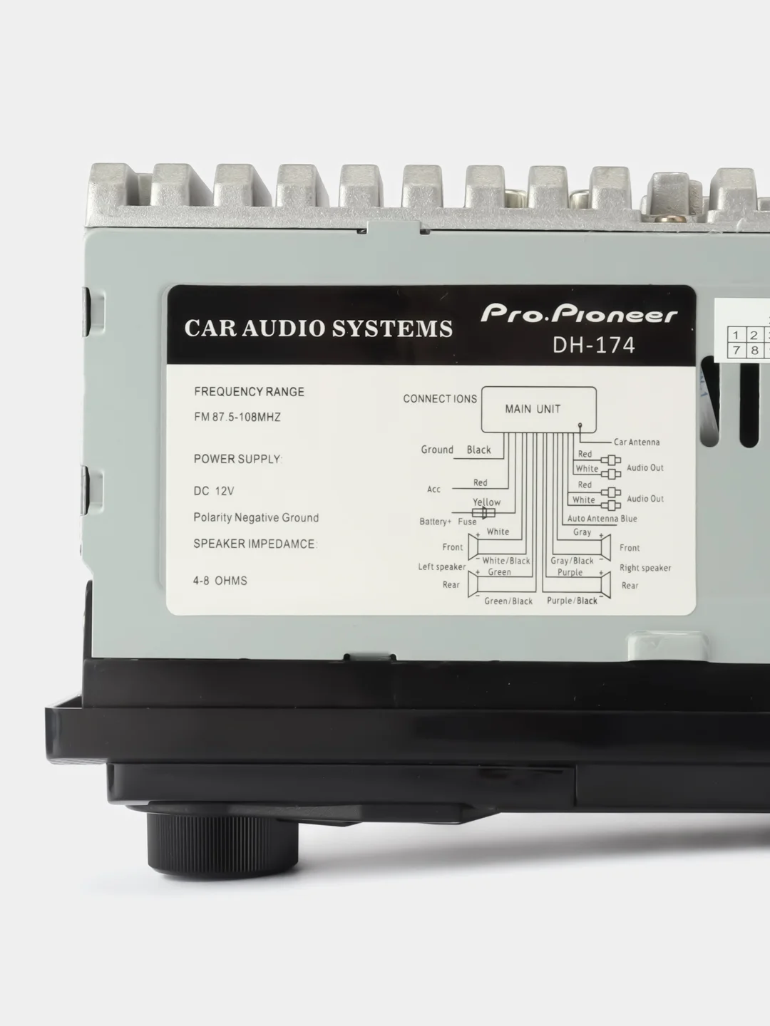 Черный автомагнитола PRO-Pioner DH-174 Bluetooth