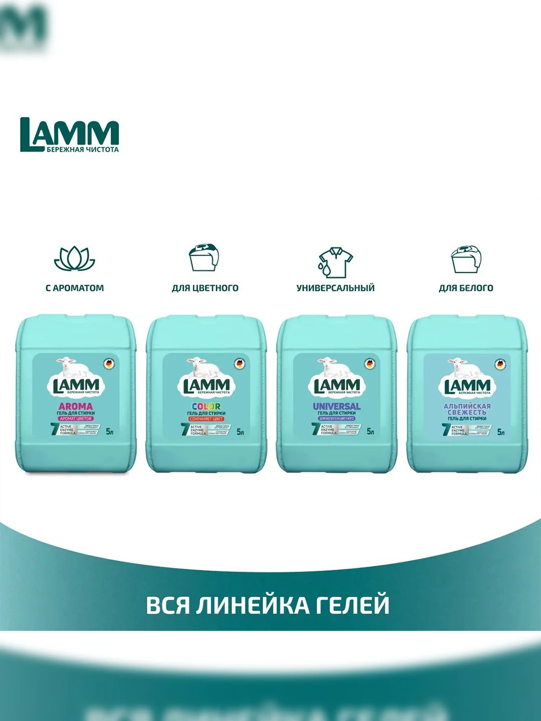 LAMM Aroma гель для стирки белого и цветного белья, бесфосфатный