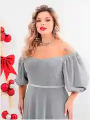Серый металлик платье женское, вечернее