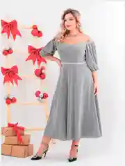 Серый металлик платье женское, вечернее