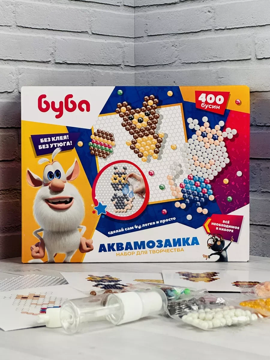 Аквамозаика Буба 400 бусин Игрушка Мультгерои набор Поделки