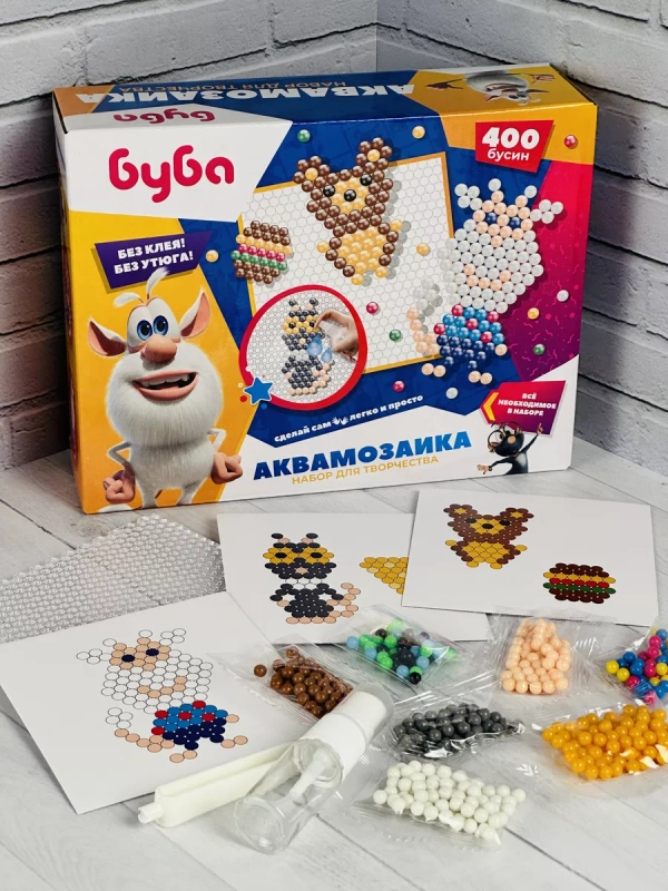 Аквамозаика Буба 400 бусин Игрушка Мультгерои набор Поделки
