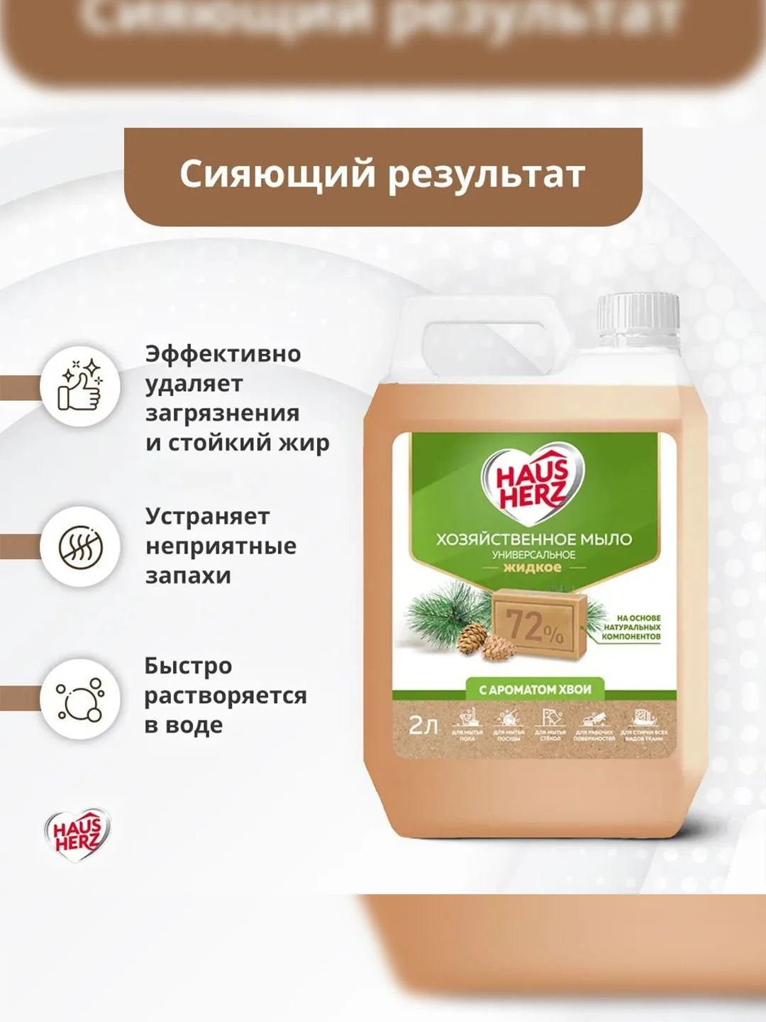 Haus Herz Хвоя Хозяйственное мыло жидкое универсальное