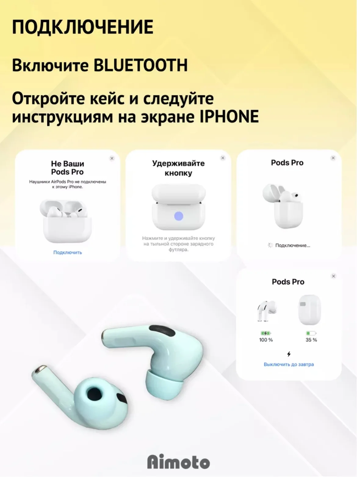 Синий беспроводные наушники inРods Pro Original
