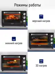 Черный духовой шкаф STINGRAY ST-EO112A (32 литра, 5 режимов, вертел, аэрогриль, конвекция)