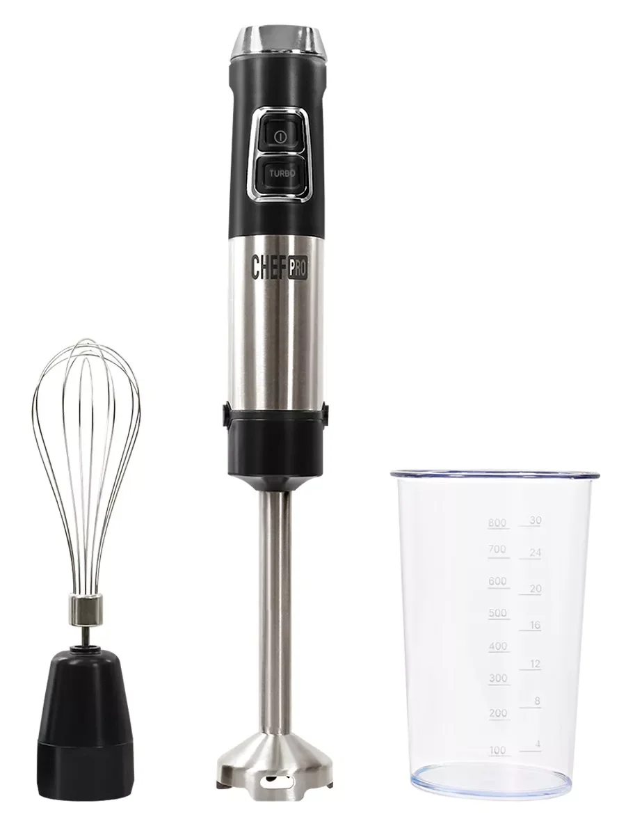 Черный погружной блендер CHEF PRO CF-KP1100A 2 в 1 / MAX 2000W/ черный