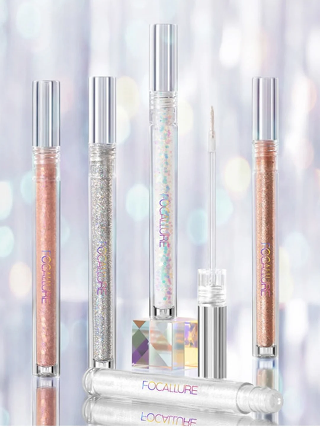 FOCALLURE Тени для век жидкие с глиттером Glittering Liquid Eyeshadow тон S05, 1,5 г
