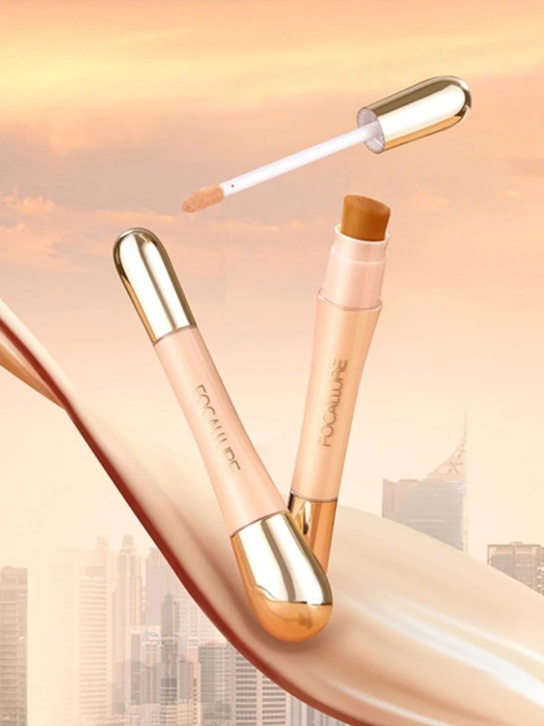 FOCALLURE Консилер с кистью Soft Matte Complete Concealer тон 06 (против покраснений), 8 г