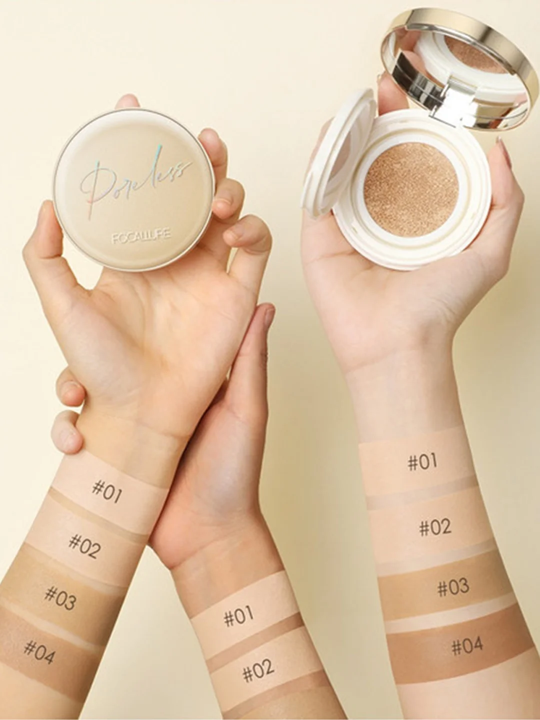 FOCALLURE Тональный крем кушон Poreless Matte Air Cushion Foundation 101 светлый бежевый