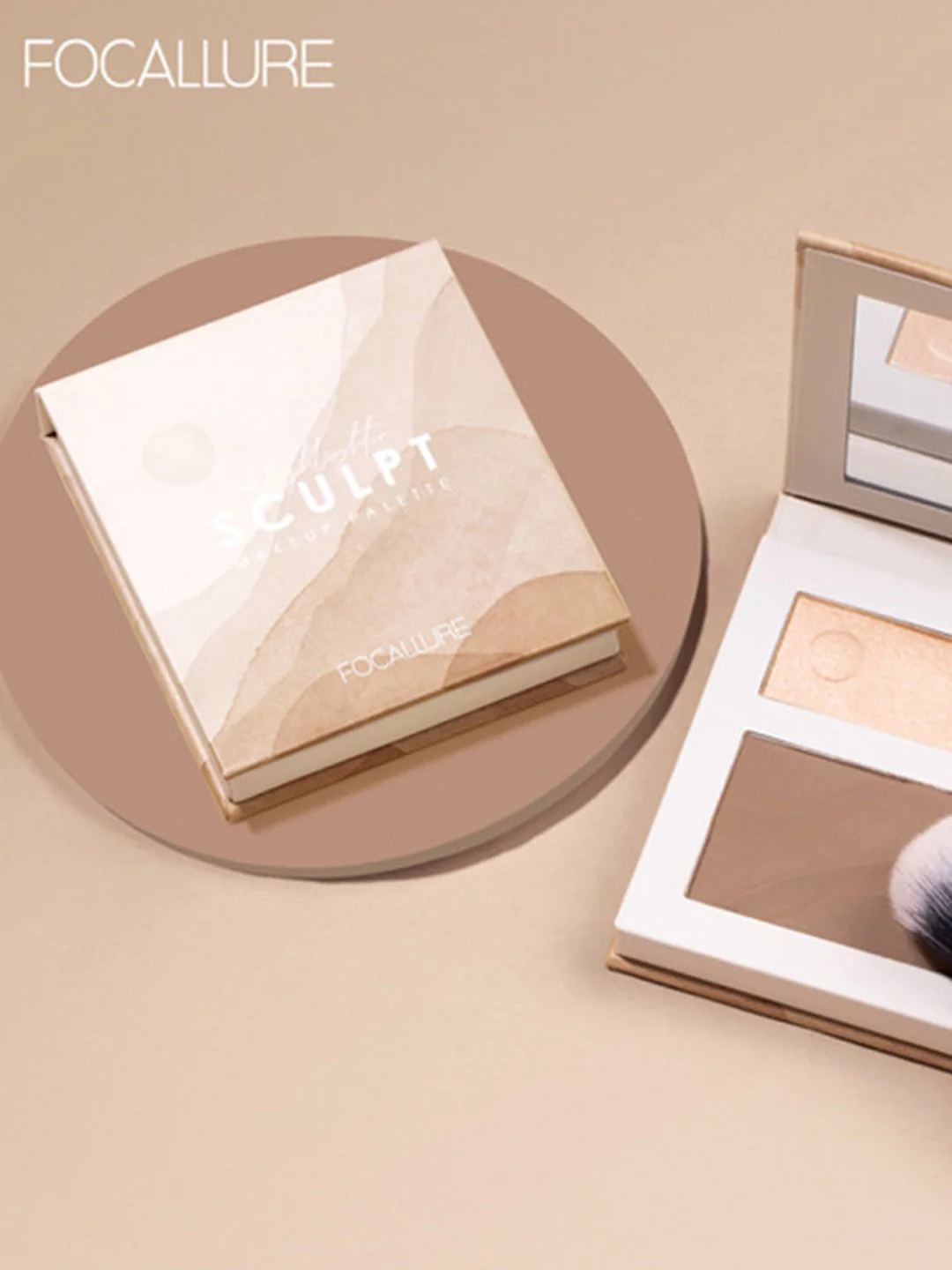 FOCALLURE Палетка контурирующая Moulding Highlight Contouring Palette тон 02, 8 г
