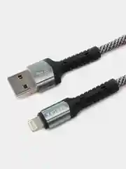 Серый кабель быстрой зарядки плетеный для телефона шнур TypeС /Micro/Lightning  6А 1 метр