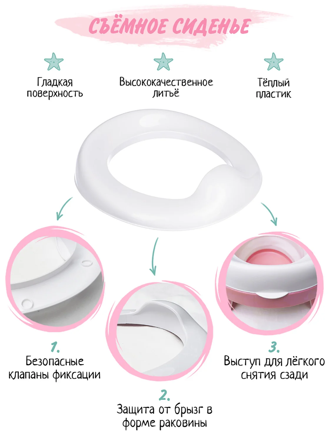 Розовый горшок детский складной 3в1, дорожный горшок, накладка на унитаз
