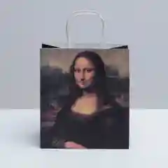 Пакет крафтовый подарочный "Мона Лиза", 22*25*12 см