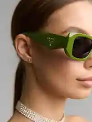 Зеленый женские очки прямоугольные, солнцезащитные, женские очки имедживые премиум качества