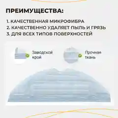 Тряпка робота пылесоса, 2 шт, Roborock S7, S7Plus, S7Pro Ultra, S7MaxV, T7S, T7SPlus, T7SPro