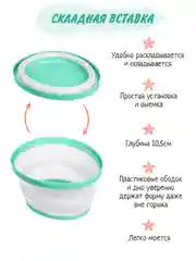 Мятный горшок детский складной 3в1, дорожный горшок, накладка на унитаз
