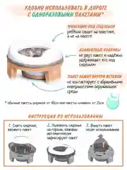 Оранжевый горшок детский складной 3в1, дорожный горшок, накладка на унитаз
