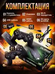 Черный игровая приставка Game Stick Lite 64 Gb, для ТВ, 4k Ultra HD, 2 геймпада, 10000 игр