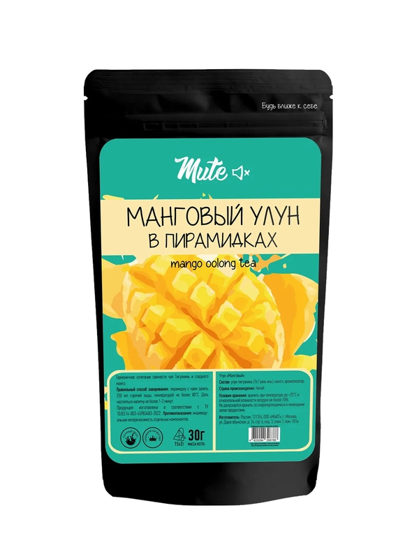 Чай MUTE Манговый улун, 15 пирамидок х 2 г