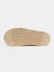 Бежевый меланж угги женские, короткие, зимние, с мехом