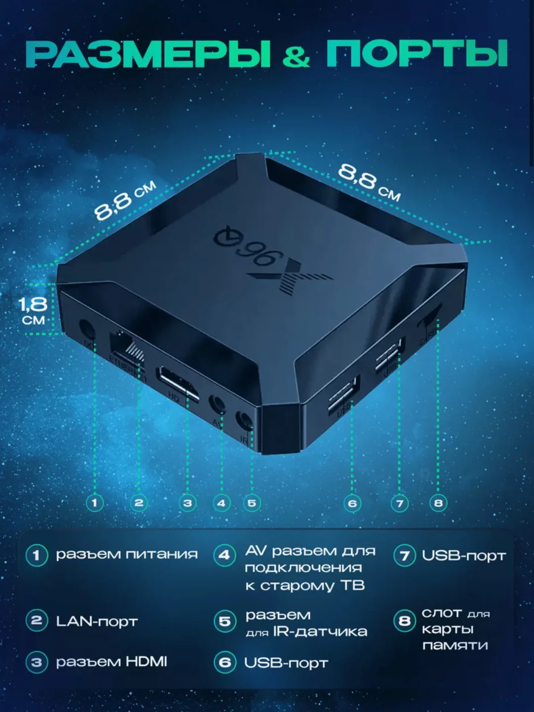 Цифровая смарт-тв приставка для телевизора X96Q 2G/16 Gb, Android 10.0, Smart TV, 4K