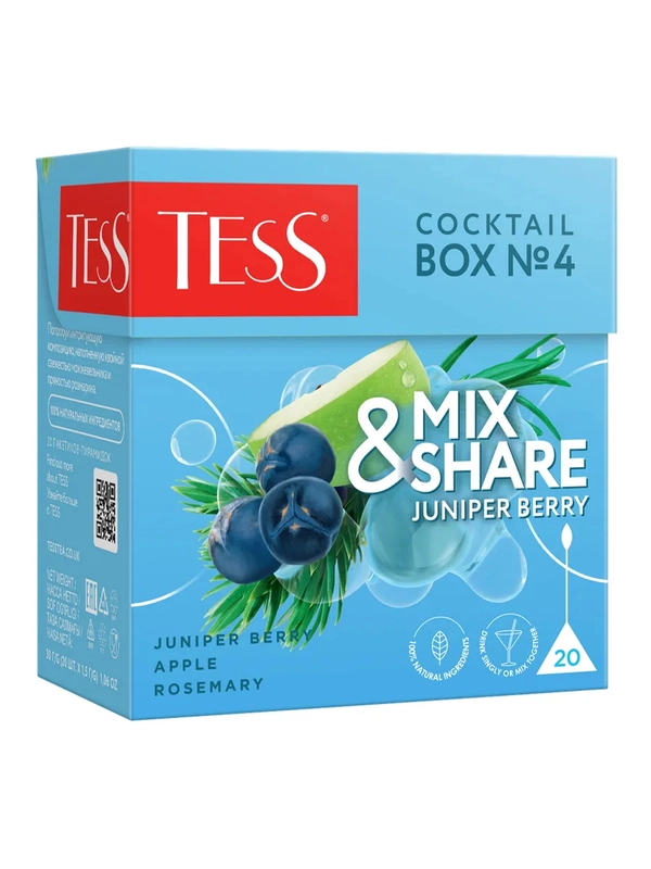 Чай в пирамидках Tess Коктейль Бокс№4 Можжевельник оолонг с добавками 1,5гх20пакетиков