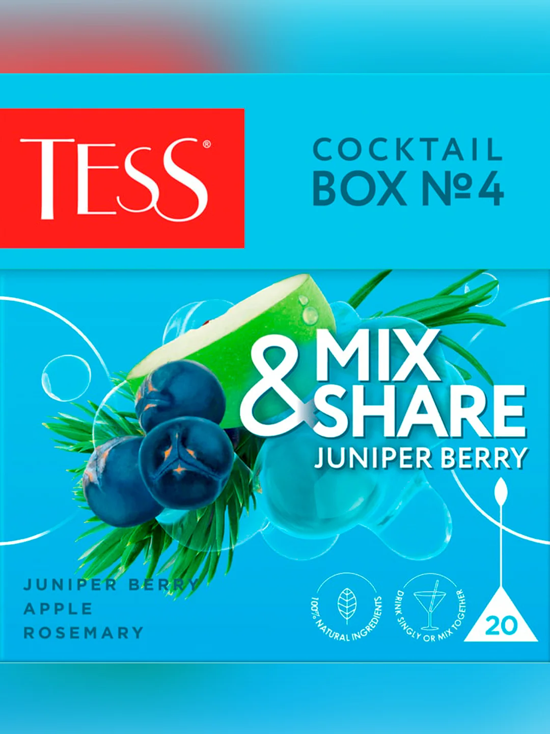 Чай в пирамидках Tess Коктейль Бокс№4 Можжевельник оолонг с добавками 1,5гх20пакетиков