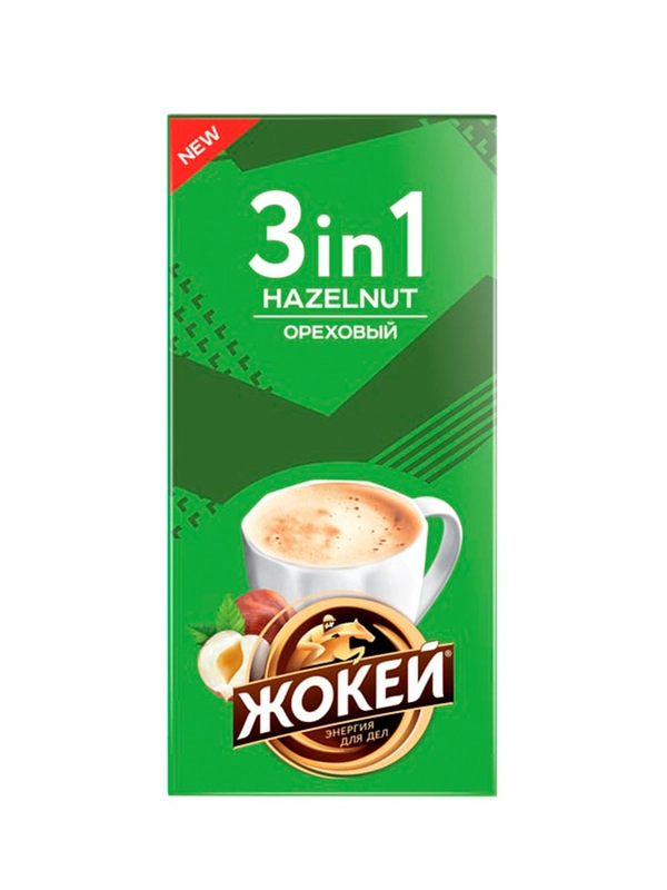 Кофейный напиток ЖОКЕЙ Ореховый 3в1 12гх10пакетиков