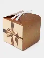 Золотой коробка подарочная квадратная, самосборная, 10 х 10 х 10 см
