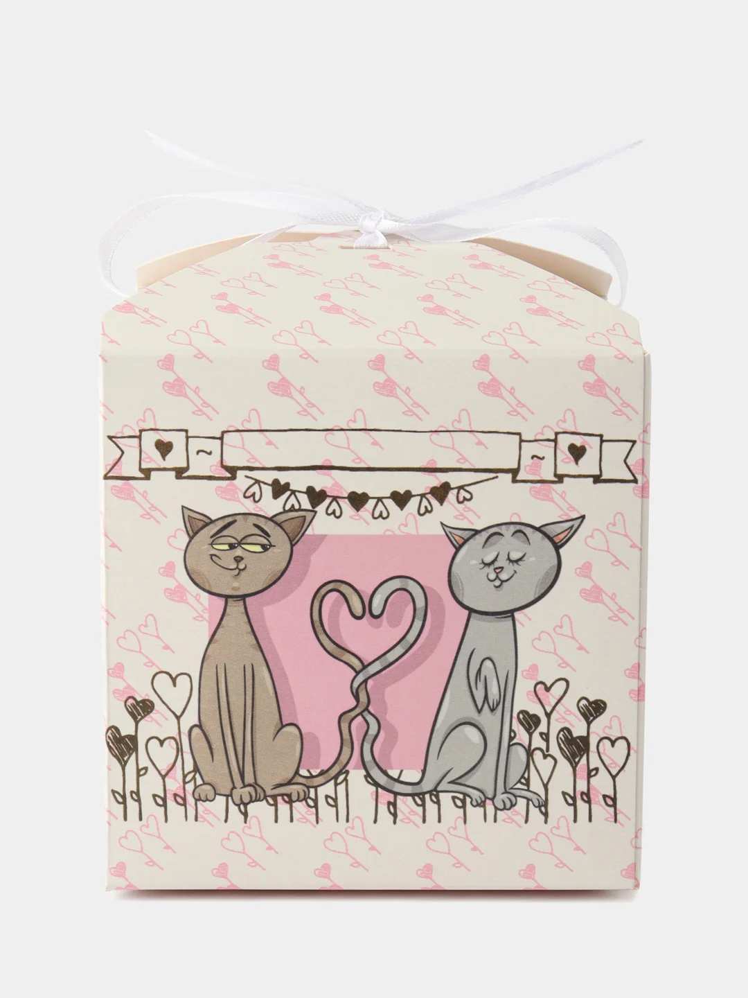 Кораллово-розовый коробка подарочная квадратная, самосборная, 10 х 10 х 10 см