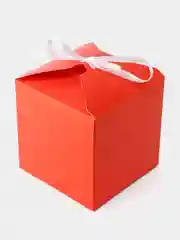 Красный коробка подарочная квадратная, самосборная, 10 х 10 х 10 см