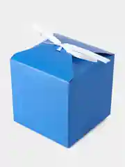 Синий коробка подарочная квадратная, самосборная, 10 х 10 х 10 см