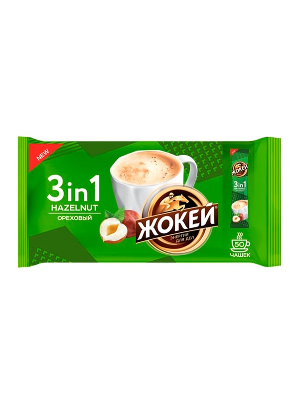 Кофейный напиток ЖОКЕЙ Ореховый 3в1 12гх50пакетиков
