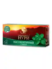 Чай в пакетиках черный Принцесса НУРИ Высокогорный с мятой 1,8гx25пакетиков
