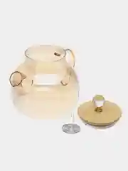 Чайник из жаропрочного стекла 1л, 1.8л с деревянной крышкой