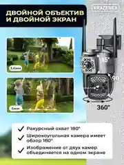 Уличная 4G и Wi-Fi IP камера видеонаблюдения, двойная, датчик движения и ночная съемка