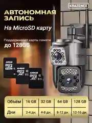 Уличная 4G и Wi-Fi IP камера видеонаблюдения, двойная, датчик движения и ночная съемка